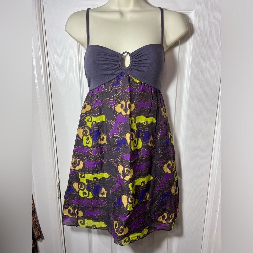 Free people vintage silk/cotton mini dress size 4
